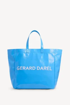 Sac Cabas En Toile Enduite Bleu - Lola