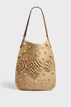 Sac En Raphia Et Cuir Ficelle - Josie