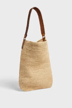 Sac En Raphia Et Cuir Ficelle - Josie