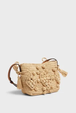 Sac En Raphia Et Cuir Ficelle - Mini