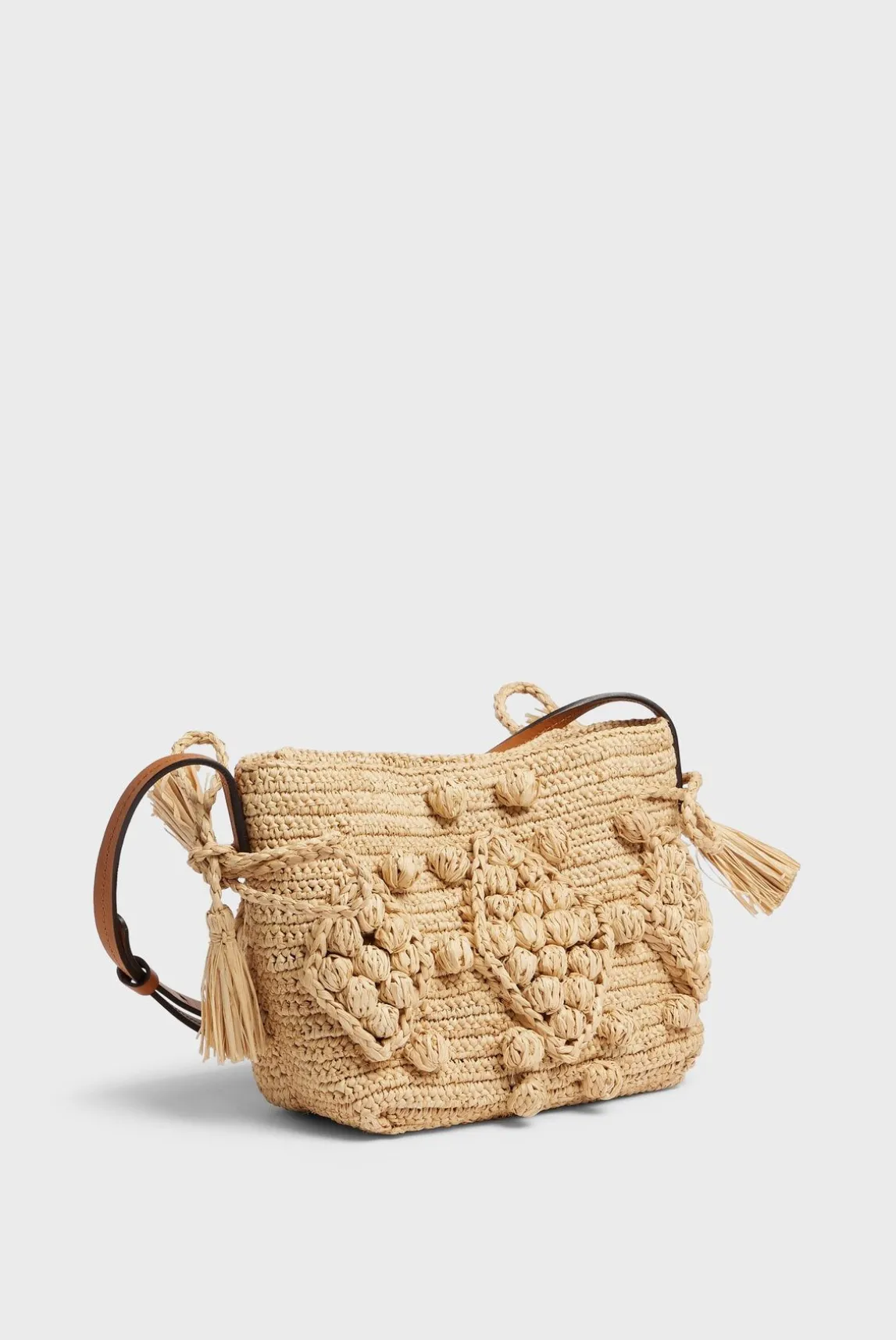 Sac En Raphia Et Cuir Ficelle - Mini