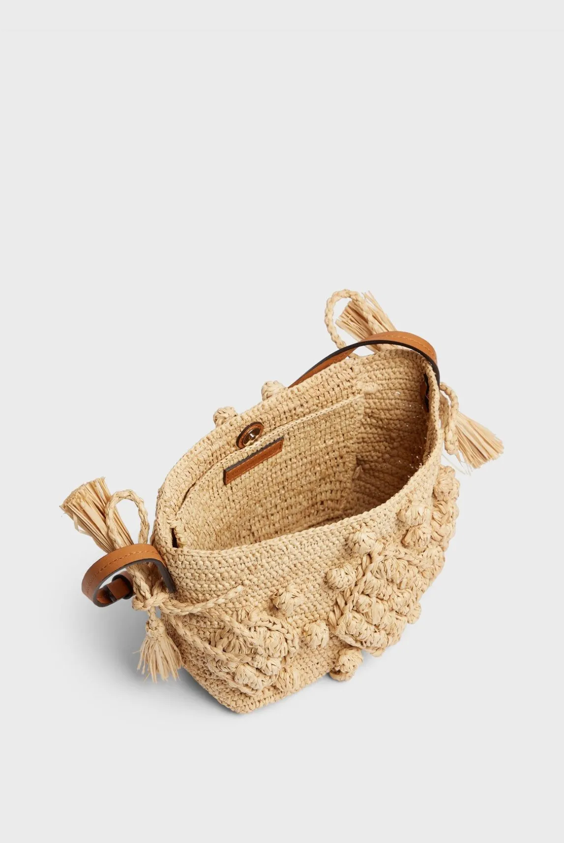 Sac En Raphia Et Cuir Ficelle - Mini