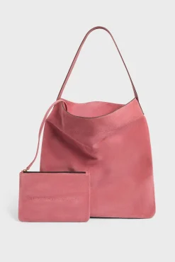 Sac Hobo En Cuir Velours Bois De Rose - Lady