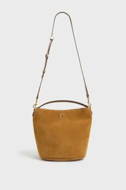 Sac Seau En Cuir Velours Ble - Le Sandrine