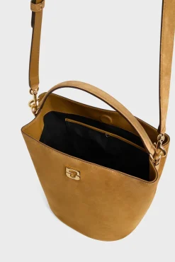 Sac Seau En Cuir Velours Ble - Le Sandrine