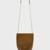 Sac Travers Cuir Velours Ambre - Mini Charlotte