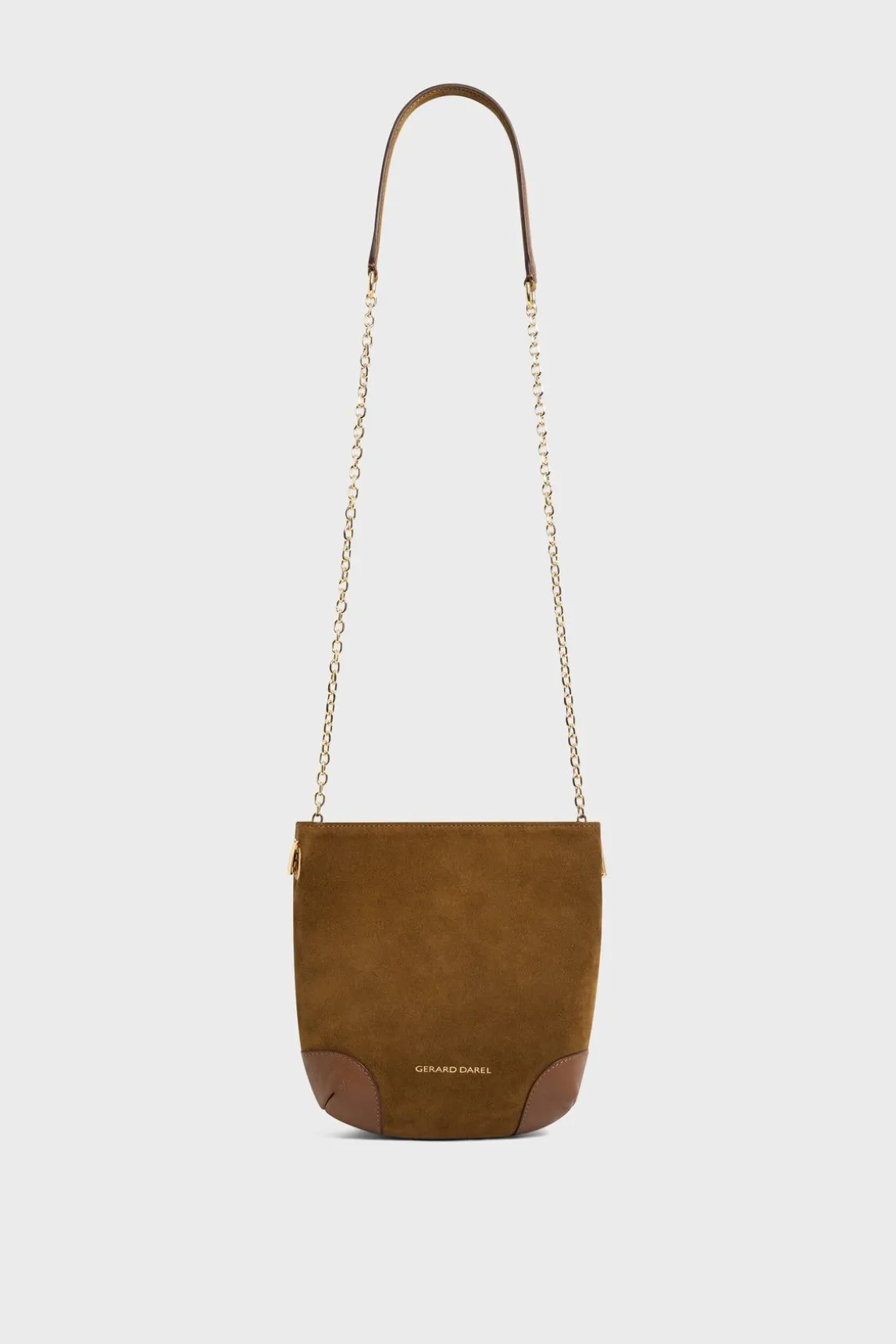 Sac Travers Cuir Velours Ambre - Mini Charlotte