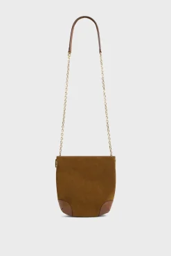 Sac Travers Cuir Velours Ambre - Mini Charlotte