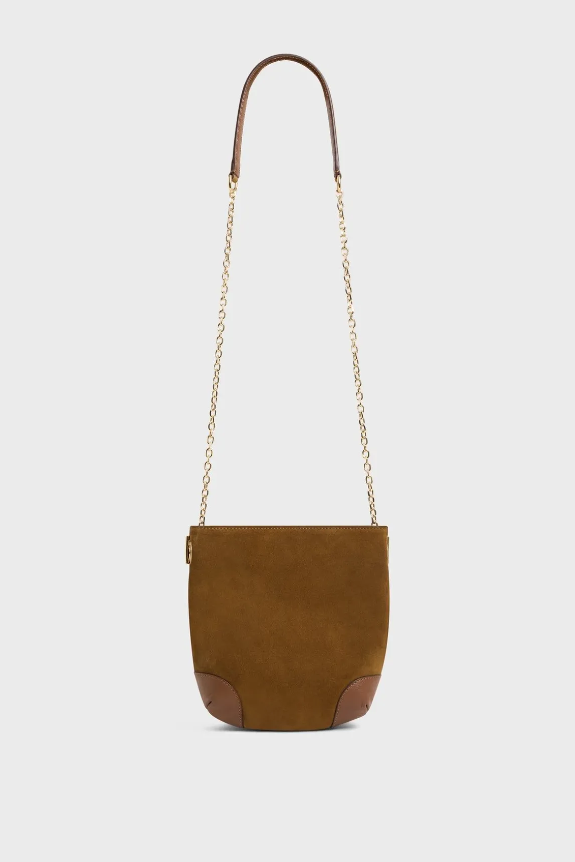 Sac Travers Cuir Velours Ambre - Mini Charlotte