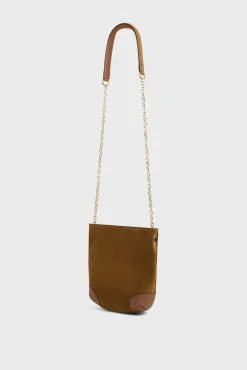 Sac Travers Cuir Velours Ambre - Mini Charlotte