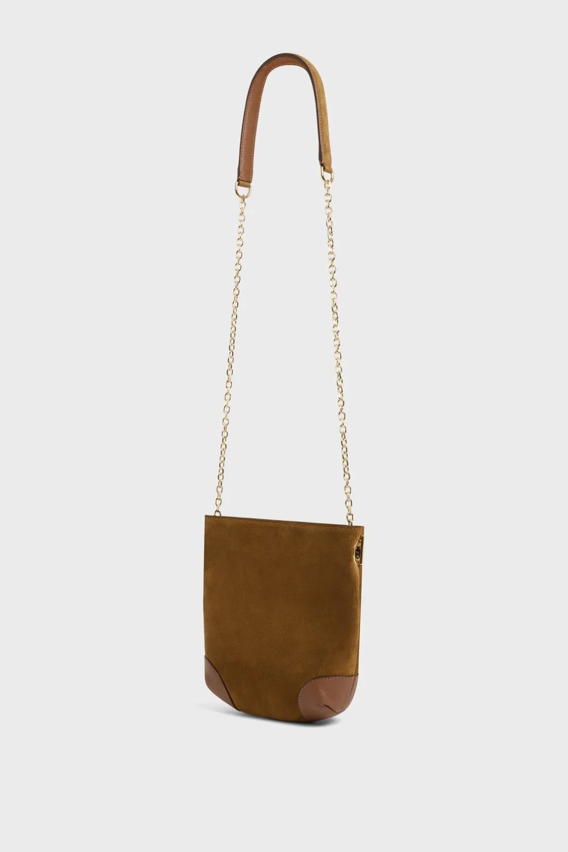Sac Travers Cuir Velours Ambre - Mini Charlotte