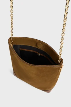 Sac Travers Cuir Velours Ambre - Mini Charlotte