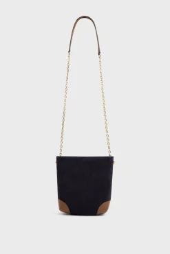 Sac Travers En Cuir Bleu - Mini Charlotte