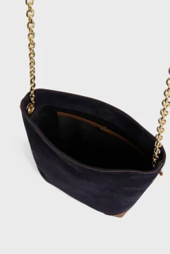 Sac Travers En Cuir Bleu - Mini Charlotte