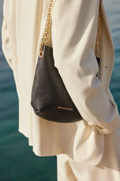 Sac Travers En Cuir Noir - Le Mini Charlotte