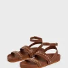 Sandales En Cuir Et Clous Cognac - Arianne