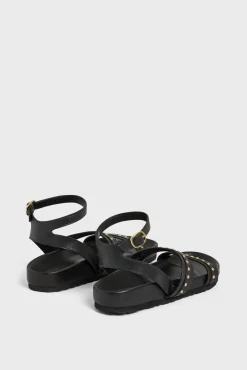 Sandales En Cuir Et Clous Noir - Arianne