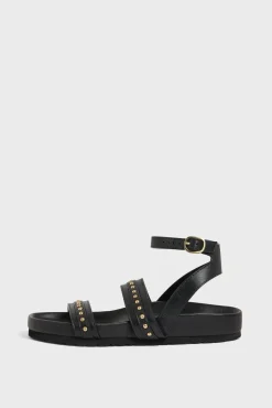 Sandales En Cuir Et Clous Noir - Arianne