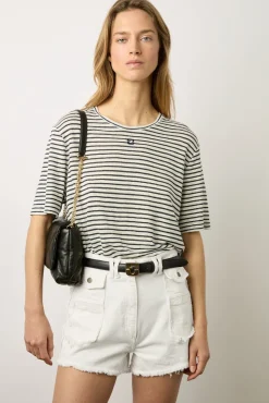 Short Ecru En Denim Frange Ecru - Farel