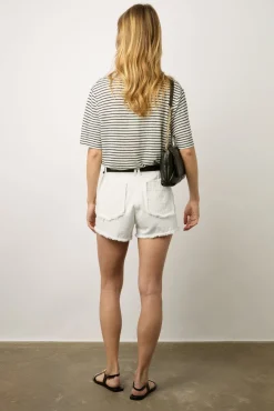 Short Ecru En Denim Frange Ecru - Farel