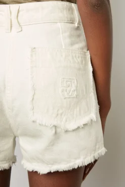 Short Ecru En Denim Frange Ecru - Farel