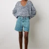 Short En Jean Clair Nuage - Cassis