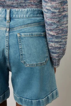 Short En Jean Clair Nuage - Cassis