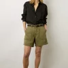 Short En Lin Melange Vert Kaki - Catille