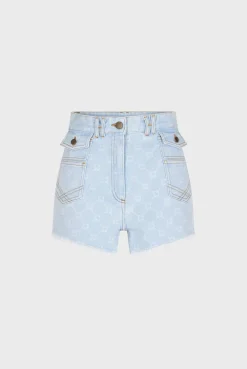 Short Frange A Monogramme Bleu Ciel - Farel