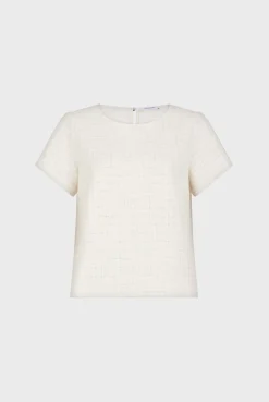 Top En Tweed Et Lurex Ecru - Amanda
