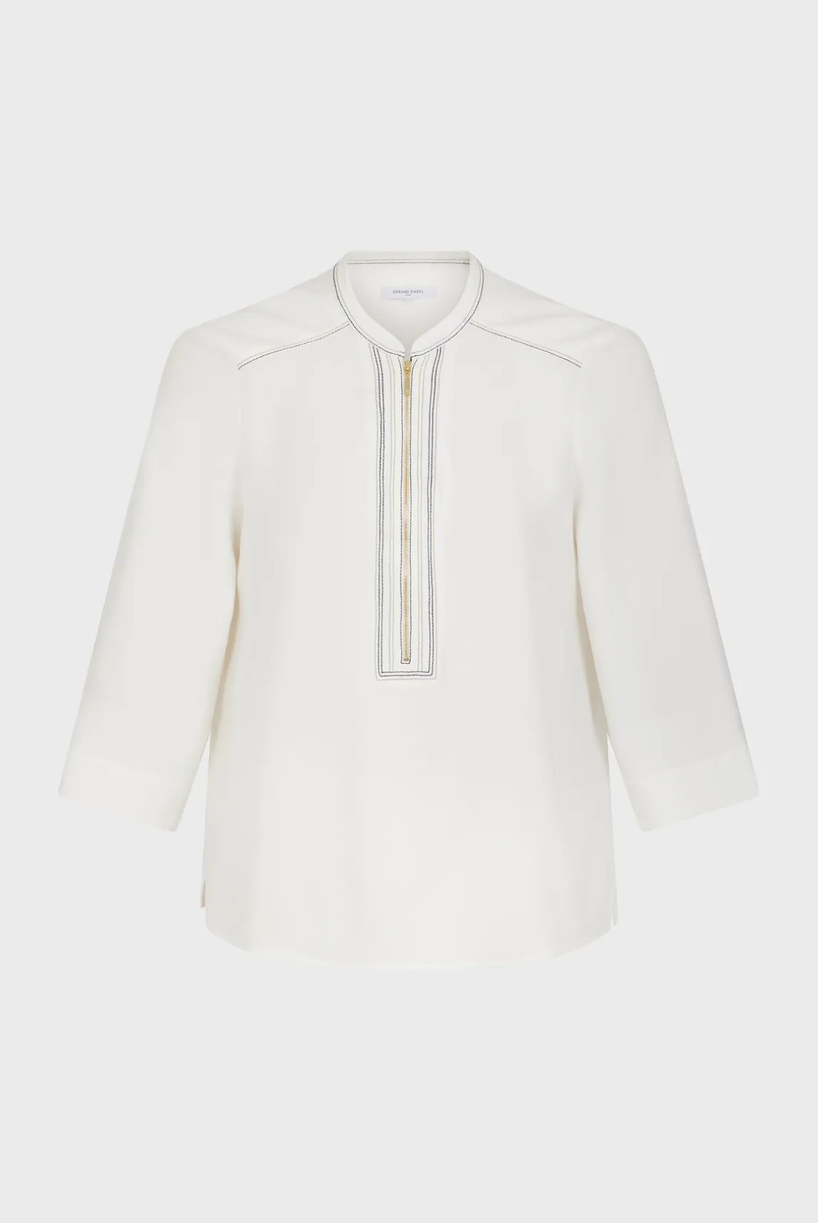 Top Zippe Avec Surpiqures Ecru - Adeline