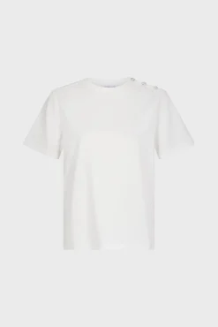 Tshirt A Boutons Strass Ecru - Myrtha
