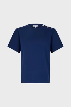 Tshirt A Boutons Strass Marine - Myrtha