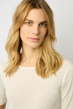 Tshirt A Fines Cotes Blanc - Maggie