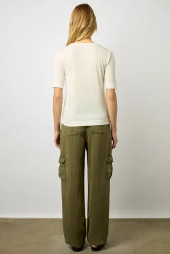 Tshirt A Fines Cotes Blanc - Maggie