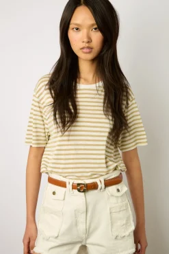 Tshirt A Rayures En Lurex Or - Mike