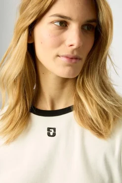 Tshirt Col Rond A Logo Ecru - Marlyne
