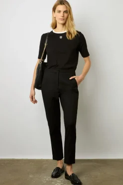 Tshirt Col Rond A Logo Noir - Marlyne