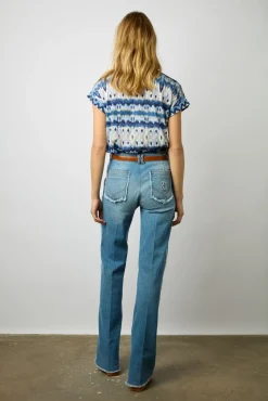 T-Shirt Col Rond Tie And Dye Ecru - Marcele