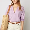 Tshirt Col Tunisien Lilas - Maddie
