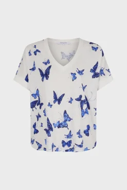 Tshirt En Coton Papillons Bleu - Mirela