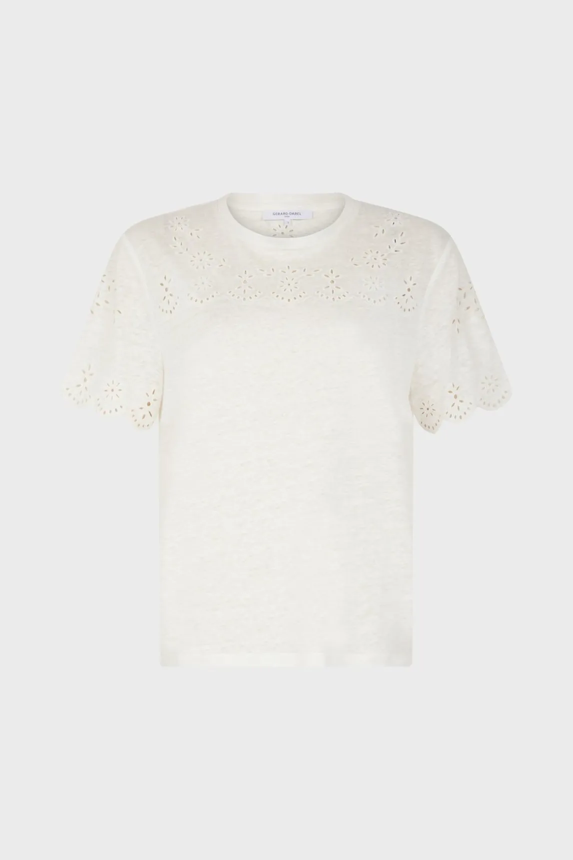 Tshirt En Lin A Broderie Ecru - Manika