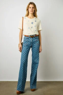 Tshirt Etoiles En Lin Ecru - Manele