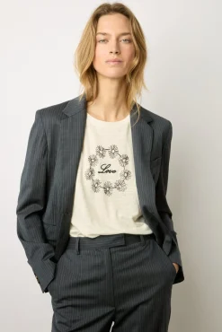 Tshirt Love En Lin Ecru - Marieta