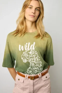 Tshirt Serigraphie Vert Kaki - Malory