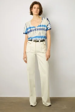 Tshirt Tie And Dye En Lin Indigo - Melane