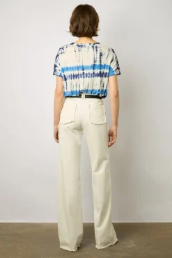 Tshirt Tie And Dye En Lin Indigo - Melane