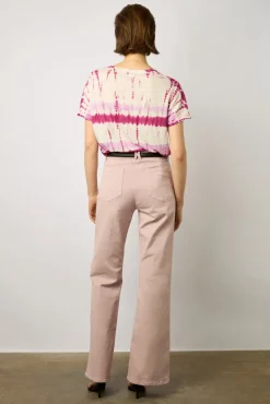 Tshirt Tie And Dye En Lin Fuchsia - Melane