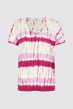 Tshirt Tie And Dye En Lin Fuchsia - Melane