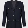 Veste A Boutons Dores Marine - Brandy